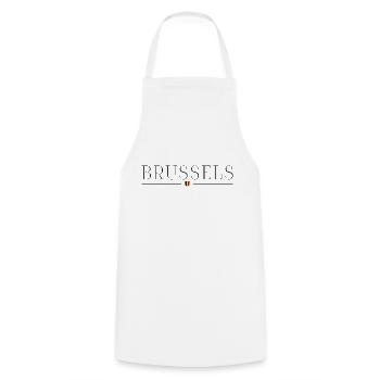 Brussels: elegance, chocolate, character - Cooking Apron - white - Front - AI Model Male 185 dark (185cm)