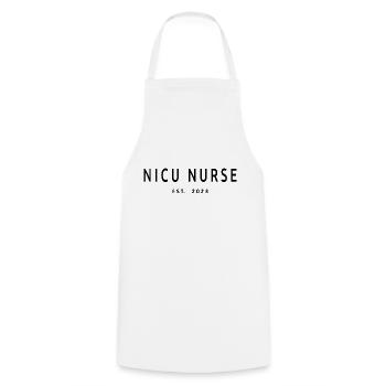 NICU Nurse Est. 2023 Neonatal Intensivpflege - Kochschürze - Weiß - Vorne - AI Model Male 185 dark (185cm)