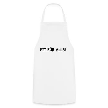 Fit für alles - Kochschürze - Weiß - Vorne - AI Model Male 185 dark (185cm)