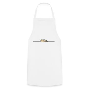 Drôle de chat avec mouette - Tablier de cuisine - blanc - Devant - AI Model Male 185 dark (185cm)