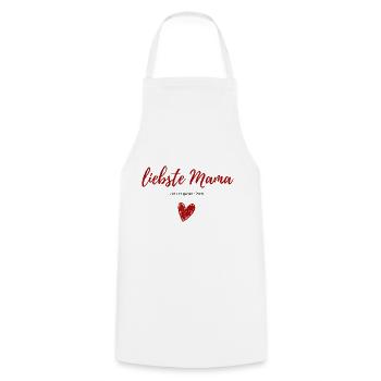 dearest mom around the world - Heart Mother's Day - Cooking Apron - white - Front - AI Model Male 185 dark (185cm)