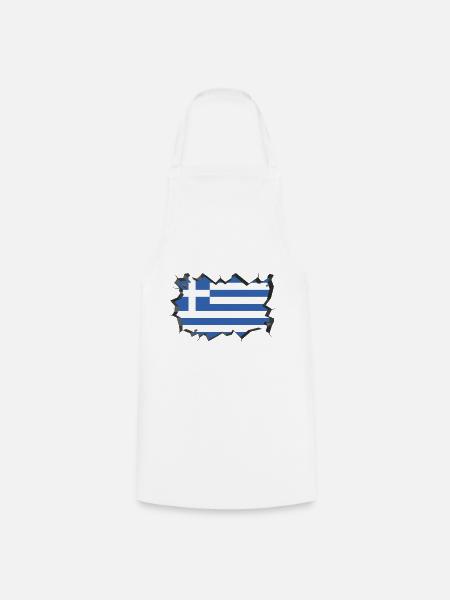 Griechenland Flagge Hellas Fahne Athen Kreta Kos - Kochschürze - Weiß