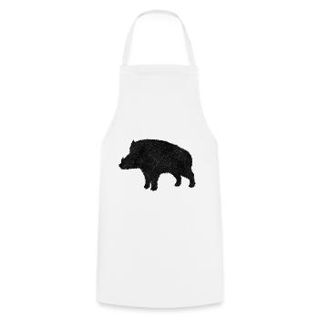 Wildschwein - Kochschürze - Weiß - Vorne - AI Model Male 185 dark (185cm)