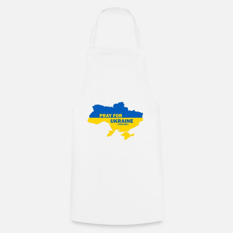 Pray For Ukraine - Cooking Apron - white