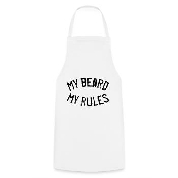 Ma barbe mes règles - Tablier de cuisine - blanc - Devant - AI Model Male 185 dark (185cm)