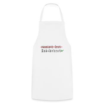 knäckebrot support UKRAINE slava ukraini "Boykott" - Kochschürze - Weiß - Vorne - AI Model Male 185 dark (185cm)