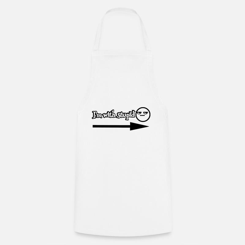 I'm with stupid - PartnerDesign - Cooking Apron - white