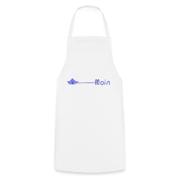 moin. blau - Kochschürze - Weiß - Vorne - AI Model Male 185 dark (185cm)