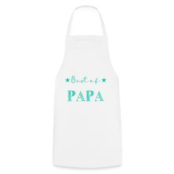 BEST OF. DAD. HAPPY BIRTHDAY DAD. DAD. FATHER's DAY - Cooking Apron - white - Front - AI Model Male 185 dark (185cm)
