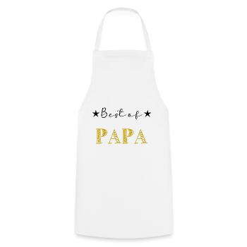 DAD. FATHER's DAY. HAPPY BIRTHDAY DAD. HAPPY BIRTHDAY - Cooking Apron - white - Front - AI Model Male 185 dark (185cm)