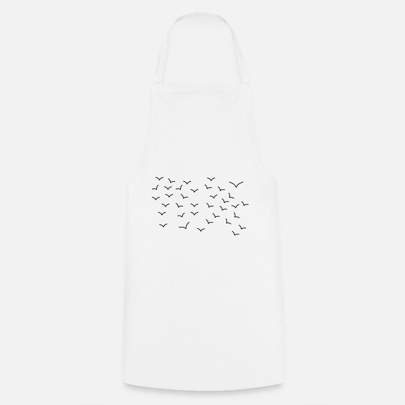 Birds in Flight - Natural Elegance - Cooking Apron - white