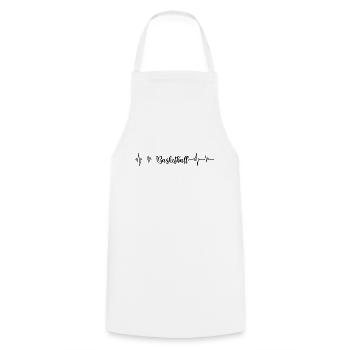 Basketball-Herzschlag - Kochschürze - Weiß - Vorne - AI Model Male 185 dark (185cm)