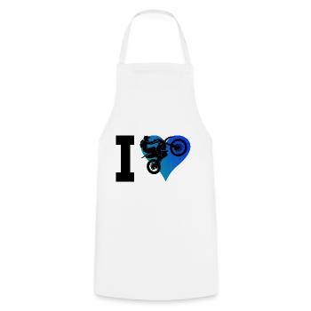 Men's Freestyle Motocross Motocross Supermoto - Cooking Apron - white - Front - AI Model Male 185 dark (185cm)