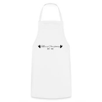 Merry Christmas Black - Cooking Apron - white - Front - AI Model Male 185 dark (185cm)
