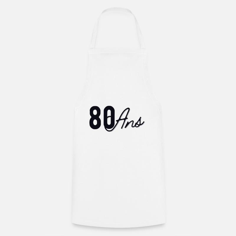 80 Ans - Tablier de cuisine - blanc