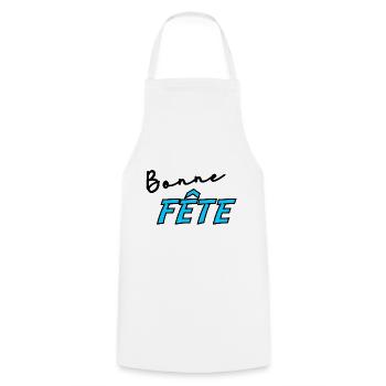 PAPA. FÊTE DES PÈRES. BONNE FÊTE PAPA. BONNE FÊTE - Tablier de cuisine - blanc - Devant - AI Model Male 185 dark (185cm)