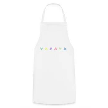 Doux Coeurs Très Petits Coeurs Pastel - Tablier de cuisine - blanc - Devant - AI Model Male 185 dark (185cm)