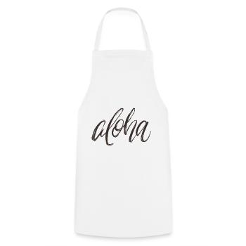 Aloha Proverbe - Tablier de cuisine - blanc - Devant - AI Model Male 185 dark (185cm)