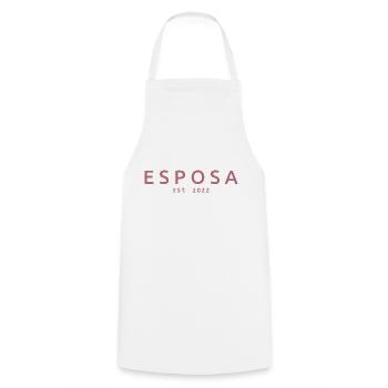 Esposa Est. 2022 Engagement Bridal Shower Wedding - Cooking Apron - white - Front - AI Model Male 185 dark (185cm)