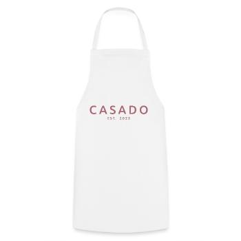 Casado Est. 2023 Engagement Groom's Wedding Party - Cooking Apron - white - Front - AI Model Male 185 dark (185cm)