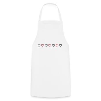 Ligne de symbole de cœurs - Tablier de cuisine - blanc - Devant - AI Model Male 185 dark (185cm)