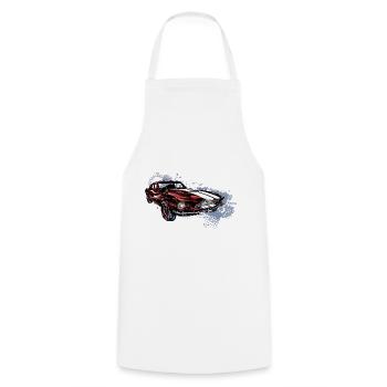 Voiture de course de voyage - Tablier de cuisine - blanc - Devant - AI Model Male 185 dark (185cm)