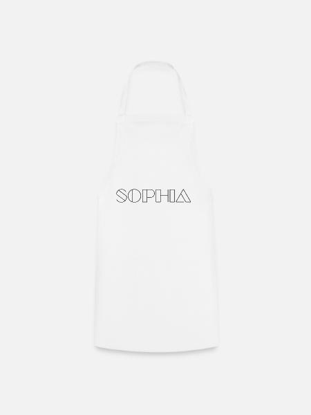 Name Sophia Modern Black - Cooking Apron - white