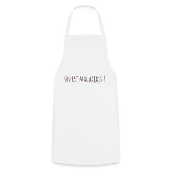 On est mal barrés ! - Tablier de cuisine - blanc - Devant - AI Model Male 185 dark (185cm)