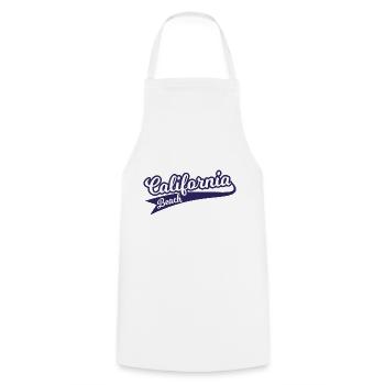 California Beach, Retro Vintage High School Logo - Kochschürze - Weiß - Vorne - AI Model Male 185 dark (185cm)