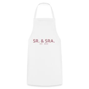 Sr. & Sra. Est. 2022 - Hochzeitsgeschenk für Männer & Frauen - Kochschürze - Weiß - Vorne - AI Model Male 185 dark (185cm)