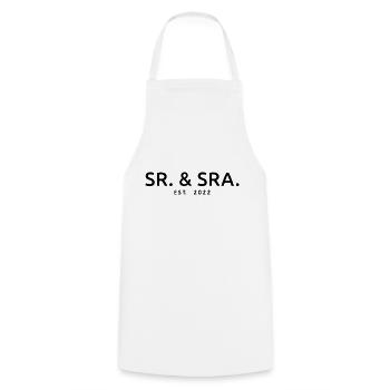 Sr. & Sra. Est. 2022 - Hochzeitsgeschenk für Männer & Frauen - Kochschürze - Weiß - Vorne - AI Model Male 185 dark (185cm)