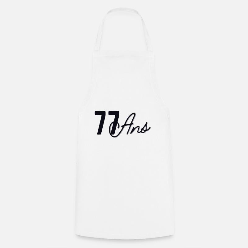 77 Ans - Tablier de cuisine - blanc