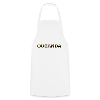 Uganda Flag - Cooking Apron - white - Front - AI Model Male 185 dark (185cm)