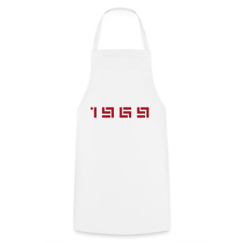 Année de naissance : Né en - Fabriqué en 1969 - Tablier de cuisine - blanc - Devant - AI Model Male 185 dark (185cm)