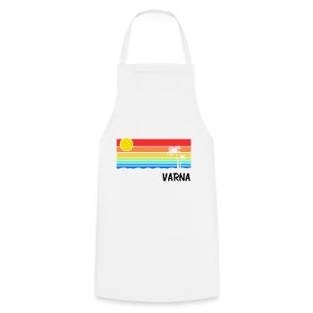 Varna Sunrise Design Bulgarien Balkan Urlaub - Kochschürze - Weiß - Vorne - AI Model Male 185 dark (185cm)