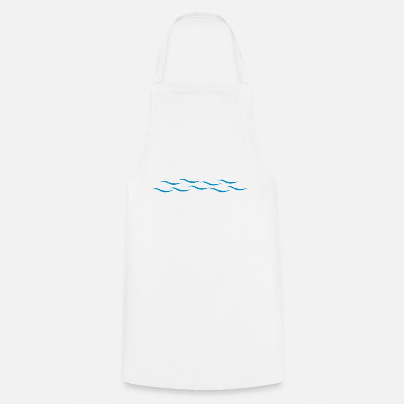 Waves - Cooking Apron - white