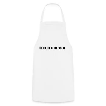 player_f1 - Cooking Apron - white - Front - AI Model Male 185 dark (185cm)
