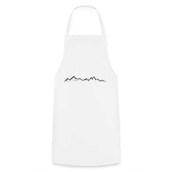 BERGE Gebirge Landschaft Silhouette Panorama - Kochschürze - Weiß - Vorne - AI Model Male 185 dark (185cm)