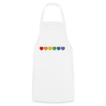 queer regenbogen herzen lgbtqi LGBT lgbtqi queer - Kochschürze - Weiß - Vorne - AI Model Male 185 dark (185cm)