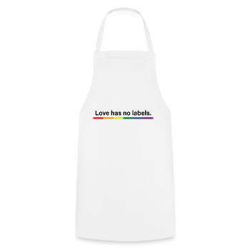 L’amour n’a pas d’étiquettes - Tablier de cuisine - blanc - Devant - AI Model Male 185 dark (185cm)