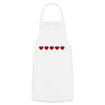 Ligne de symbole de cœurs - Tablier de cuisine - blanc - Devant - AI Model Male 185 dark (185cm)