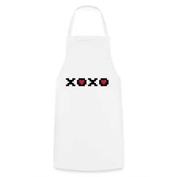 xoxo, câlins et baisers. Idée de saint-valentin - Tablier de cuisine - blanc - Devant - AI Model Male 185 dark (185cm)