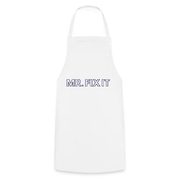 Mr Fix it - Cooking Apron - white - Front - AI Model Male 185 dark (185cm)
