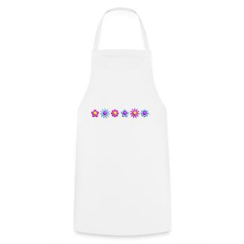 Flowers Blossoms in Row 3D - Cooking Apron - white - Front - AI Model Male 185 dark (185cm)