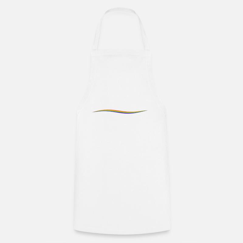 Ligne arc-en-ciel - Tablier de cuisine - blanc