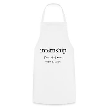 Internship | Praktikum Definition Dictionary - Kochschürze - Weiß - Vorne - AI Model Male 185 dark (185cm)