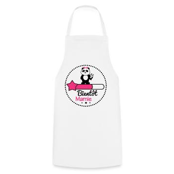Bientôt mamie,grand-mère - Tablier de cuisine - blanc - Devant - AI Model Male 185 dark (185cm)