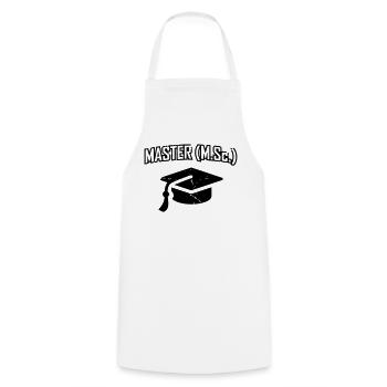 Master B.Sc. - Master of Science - Magister - Cooking Apron - white - Front - AI Model Male 185 dark (185cm)