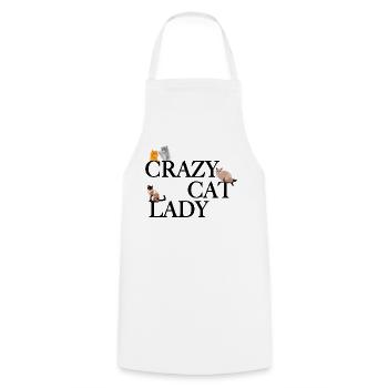 Dame chat fou - Tablier de cuisine - blanc - Devant - AI Model Male 185 dark (185cm)
