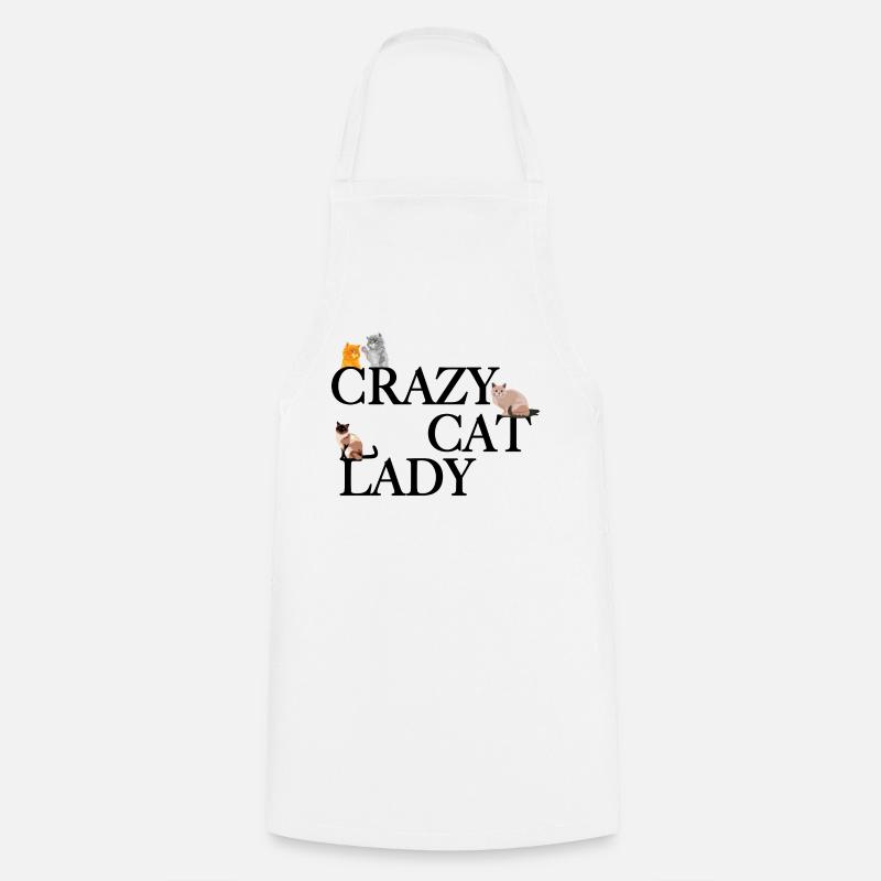 Dame chat fou - Tablier de cuisine - blanc